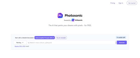 ابزار هوش مصنوعی PhotoSonic / تبدیل متن به عکس