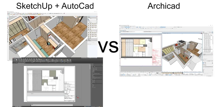 Sketchup و AutoCAD و ArchiCAD