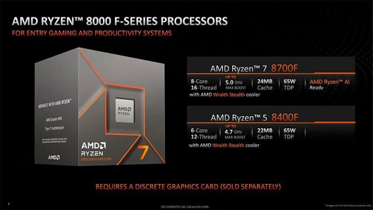 Ryzen 5 8400F و Ryzen 7 8700F