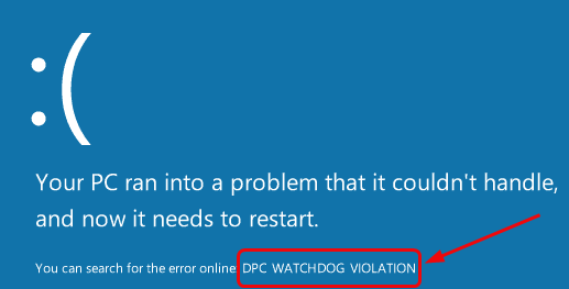 خطای DPC Watchdog Violation